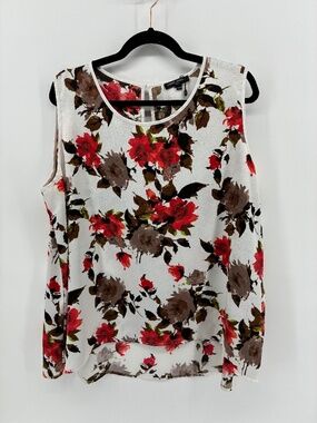 MASSIVE $10 SALE Mario Serrani Red and Brown Asymmetrical Tank Top
